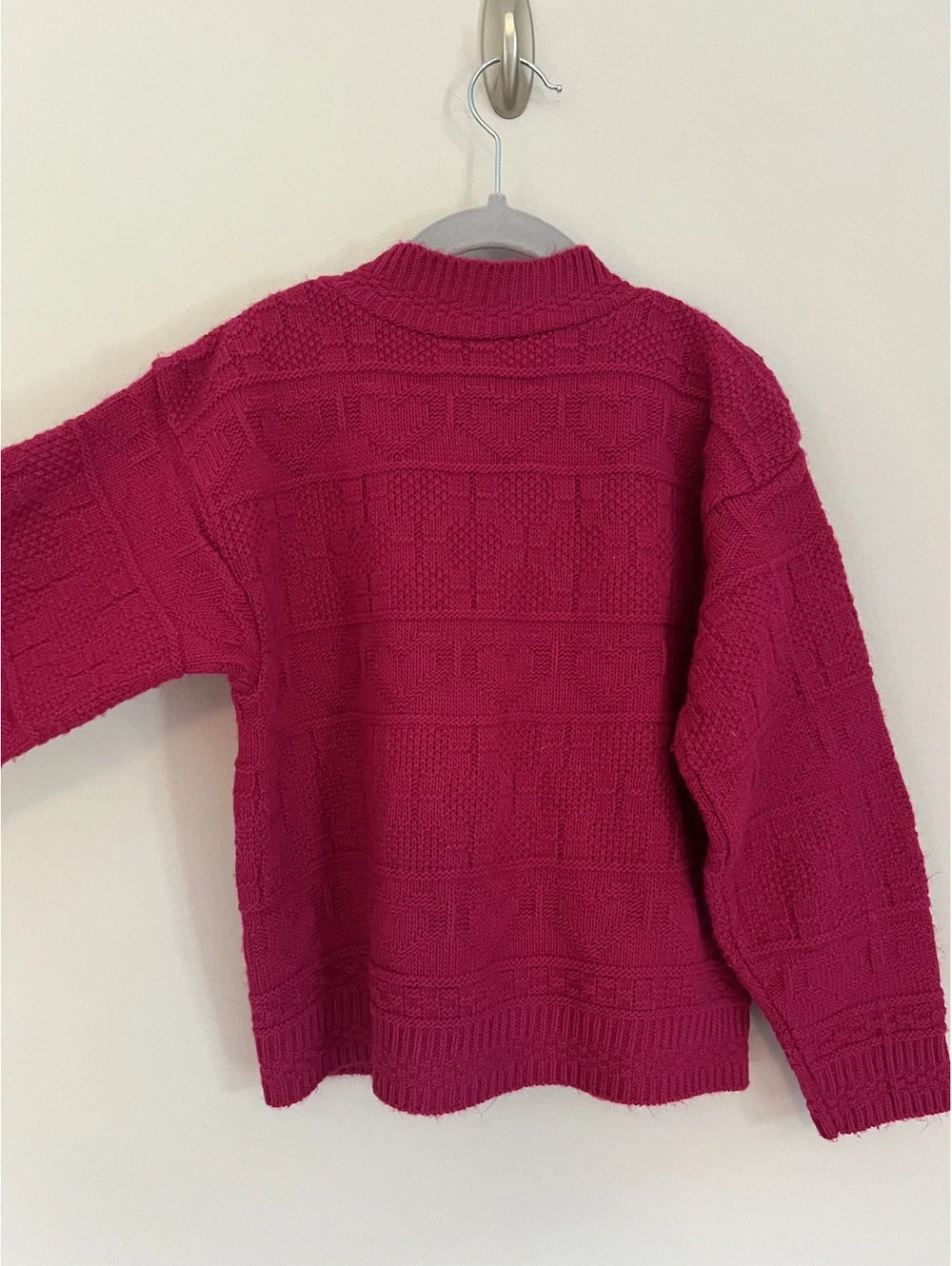 Vintage Go Nitty Girls Pink Heart Print Cardigan